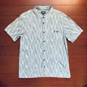 Billabong Men's Blue Cotton Blend Sundays Print Short Sleeve Shirt Size Medium